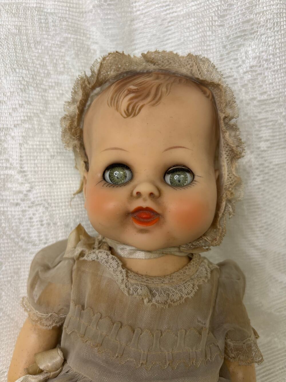 Horsman 213 12" Vintage Rubber Baby Doll Sleep Eyes Bendable Limbs